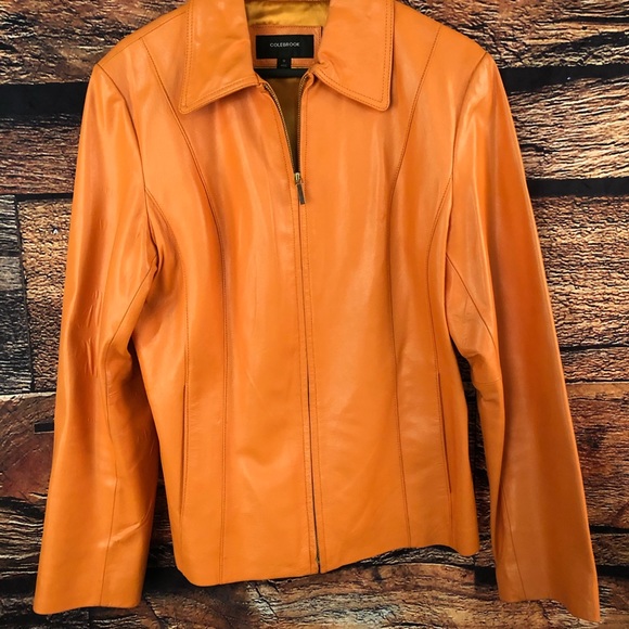 🍁Vintage Rust Orange Leather Jacket 🍁 - Picture 2 of 3